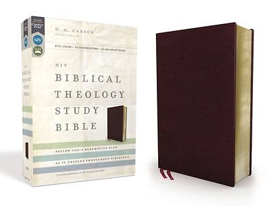 Picture of NIV, Biblical Theology Study Bible, Bonded Leather, Burgundy, Comfort Print