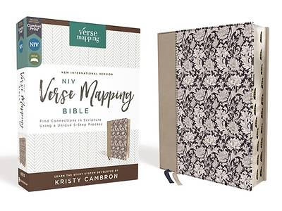 Picture of Niv, Verse Mapping Bible, Leathersoft, Navy Floral, Thumb Indexed, Comfort Print