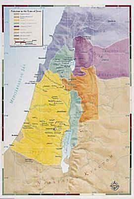 Picture of Abingdon Bible Land Map--Palestine in the Time of Jesus