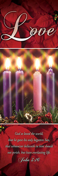 Picture of Love Advent Wreath 2' X 6' Fabric Banner