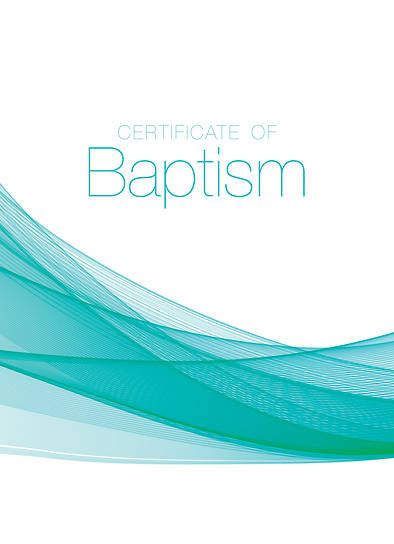 Picture of Certificate Of Baptism Certificate John 1:12 - Pkg of 6
