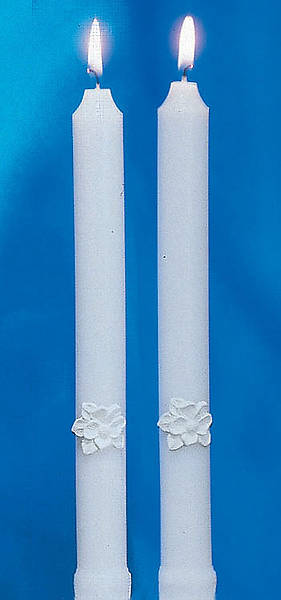 Picture of Holy Matrimony Side Candles - White (Pair)