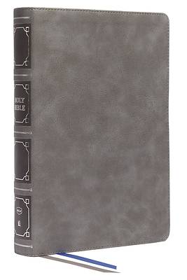 Picture of Nkjv, Reference Bible, Classic Verse-By-Verse, Center-Column, Leathersoft, Gray, Red Letter, Thumb Indexed, Comfort Print