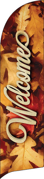 Welcome Leaf Pile Flag Banner
