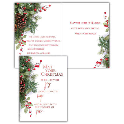 Christmas Wishes Boxed Cards - Box of 12 Solid Design