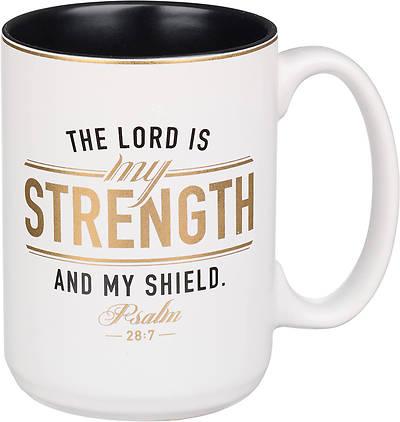 Christian Art Gifts Ceramic Mug for Men the Lord Is My Strength - Psalm 28