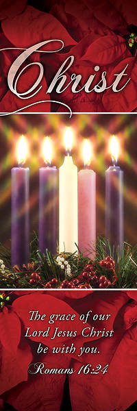 Picture of Christ Advent Wreath 2' X 6' Fabric Banner