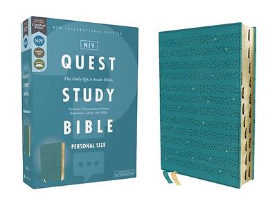 Picture of Niv, Quest Study Bible, Personal Size, Leathersoft, Teal, Thumb Indexed, Comfort Print