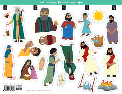 Picture of Vacation Bible School (VBS) Food Truck Party Bible Story Activity Stickers (Pkg of 6)