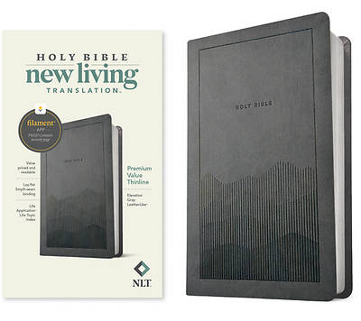 NLT Premium Value Thinline Bible, Filament Enabled (Leatherlike, Elevation Gray)