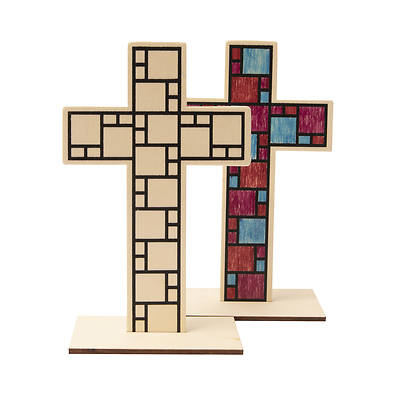 Picture of Vacation Bible School (VBS) 2021 Discovery on Adventure Island Wooden Tabletop Cross (Pkg of 12)