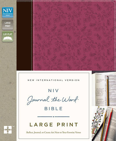 Picture of NIV, Journal the Word Bible, Large Print, Imitation Leather, Pink/Brown