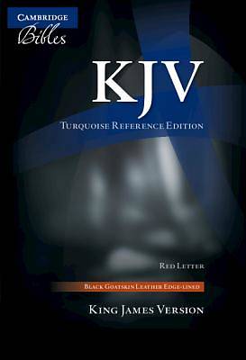 Picture of KJV Turquoise Reference Bible, Black Goatskin Leather, Red-Letter Text