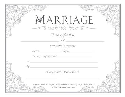 Picture of Marriage Certificate 1 Thess 3:12 (NIV) Pkg of 6