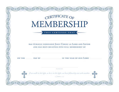 Picture of Membership Certificate 1 John 1:7 Pkg of 6