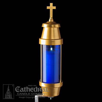 Picture of Cathedral Offset Spike Blue Memorial Light Fixture