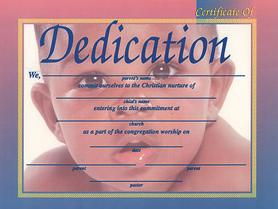 Picture of Certificate Baby Dedication African American Package of 6