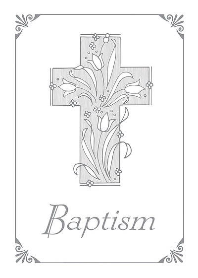Picture of Baptism Certificate with Silver Cross