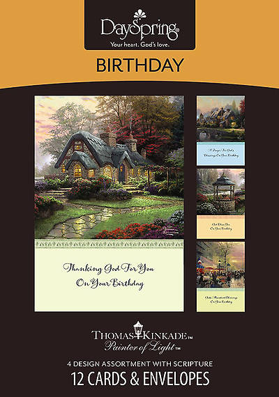 Picture of Thomas Kinkade Painter of Light NIV - Birthday Boxed Cards - Box of 12