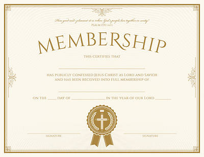 Picture of Membership Certificate Psalm 133:1 - Pack of 6