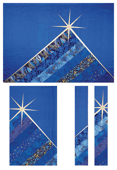 Picture of Star Cobalt Dupioni  3-Piece Parament Set