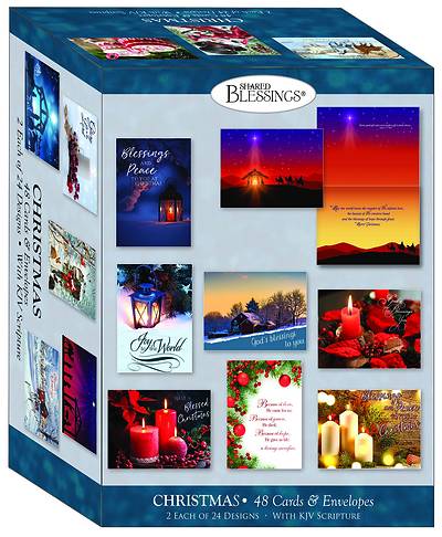 God's Blessings Christmas Boxed Cards - Box of 48