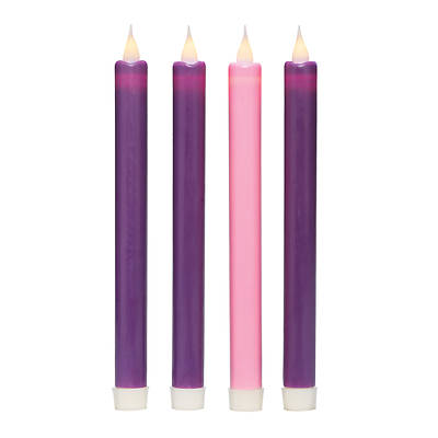 Picture of 4 PC LED Advent Taper Candles 9"H