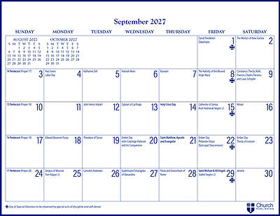 2027 Parish Wall Calendar