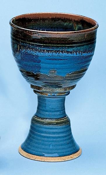 Picture of Earthenware Chalice, Dark  Blue