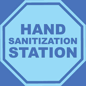 Picture of Hand Sanitizing Station (Stop Sign) 15.5"x15.5" Wall Decal Sign - 2 Pack