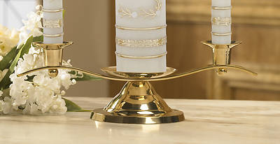 Picture of Brass Curved Silhouette Unity Candle Holder