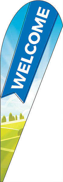 Picture of Welcome Bright Meadow Teardrop Flag Banner