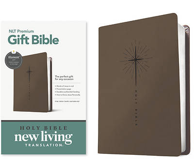 Picture of Premium Gift Bible Nlt, Filament Enabled (Leatherlike, Star Cross Taupe, Red Letter)