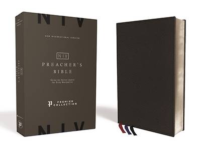 Picture of Niv, Preacher's Bible, Verse-By-Verse Format, Premium Leather, Goatskin, Black, Premier Collection, Comfort Print