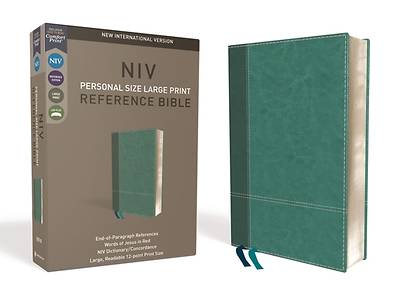 Picture of NIV, Personal Size Reference Bible, Large Print, Imitation Leather, Blue, Red Letter Edition, Comfort Print