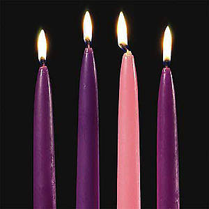 Picture of Advent Candles 10" x 3/4"  3 Purple 1 Pink (Set of 4)