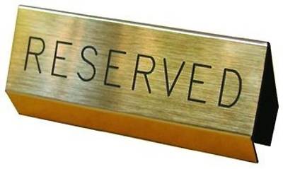 Picture of Brushed Gold Reserved Pew Sign