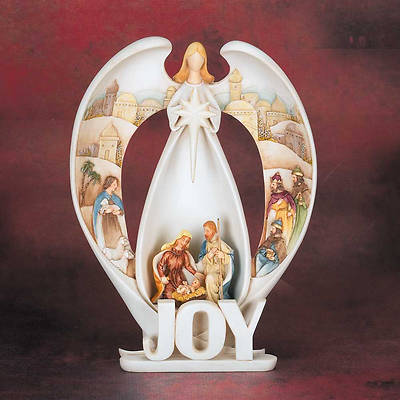 Picture of Lighted Joy Angel Figurine with Holy Family