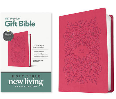 Picture of Premium Gift Bible Nlt, Filament Enabled (Leatherlike, Very Berry Pink Vines, Red Letter)