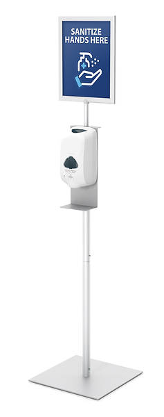 Picture of Hand Sanitizer Dispenser Floor Stand with Small Sign Frame