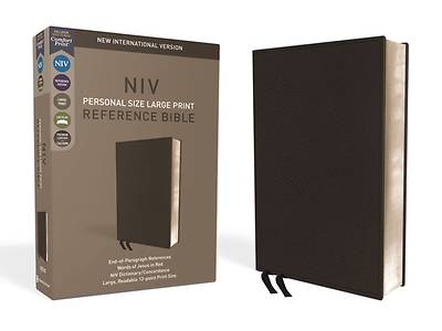 Picture of NIV, Personal Size Reference Bible, Large Print, Premium Leather, Black, Red Letter Edition, Comfort Print