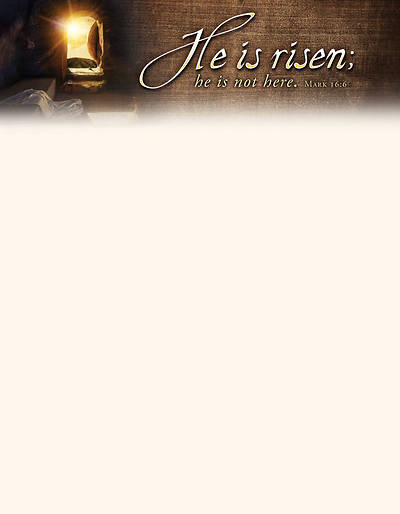 Picture of He is Risen; He is Not Here Easter Letterhead