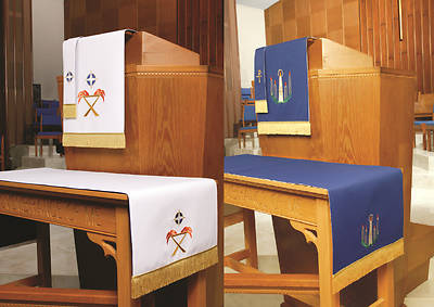 Reversible Advent/Christmas Four-Piece Parament Set - Blue/White