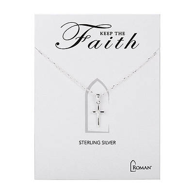 Picture of Keep The Faith  Sterling Silver Cross Necklace 18"