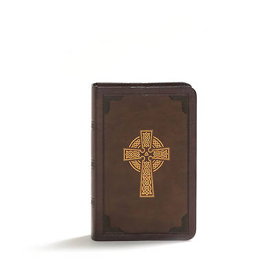 Picture of KJV Large Print Compact Reference Bible, Celtic Cross Brown Leathertouch