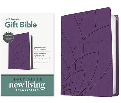 Picture of Premium Gift Bible Nlt, Filament Enabled (Leatherlike, Purple Petals, Red Letter)