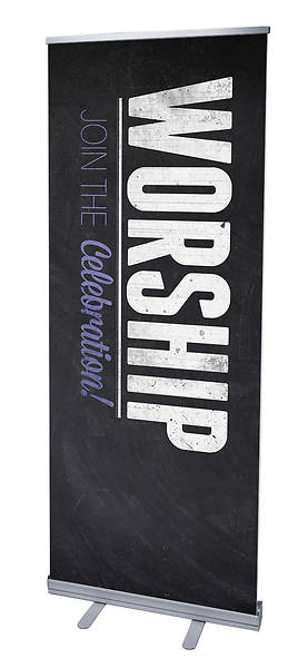 Slate Worship RollUp Banner with Stand