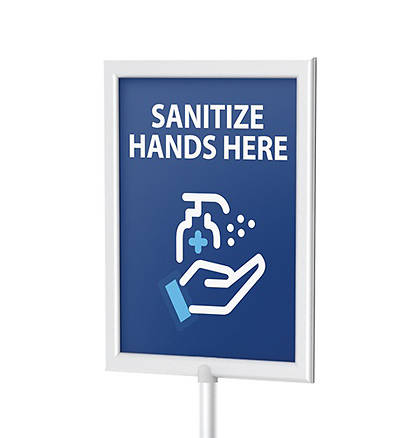 Picture of Sign for Large Frame Hand Sanitizer Dispenser Floor Stand