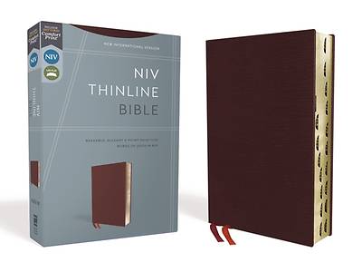 Picture of NIV Thinline Bible, Bonded Leather, Burgundy, Indexed, Red Letter Edition