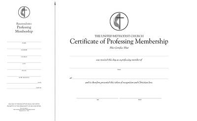 Picture of United Methodist Professing Membership Flat Certificates (Pkg of 26)
